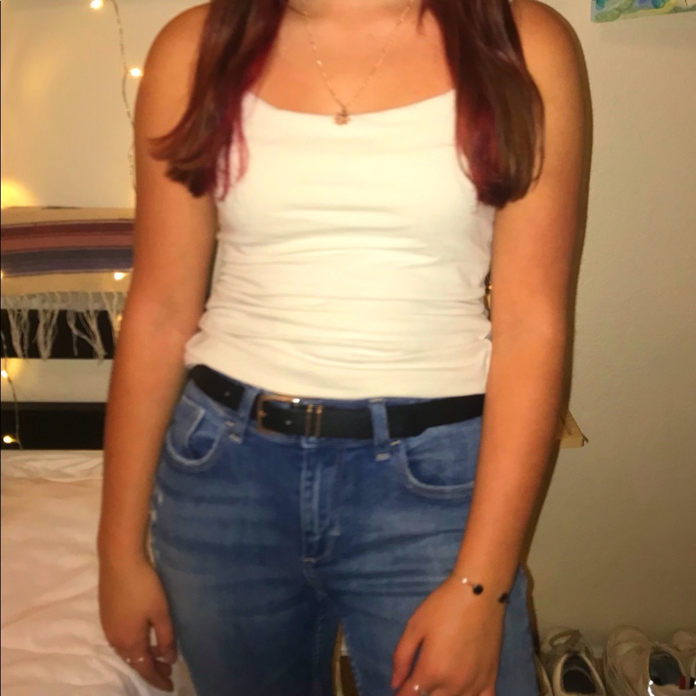 White spaghetti strap tank top